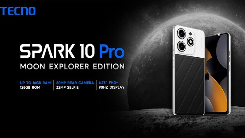 Tecno Spark 10 Pro Moon Explorer Edition chính thức ra mắt với thiết kế lạ mắt (Ảnh: Tecno)