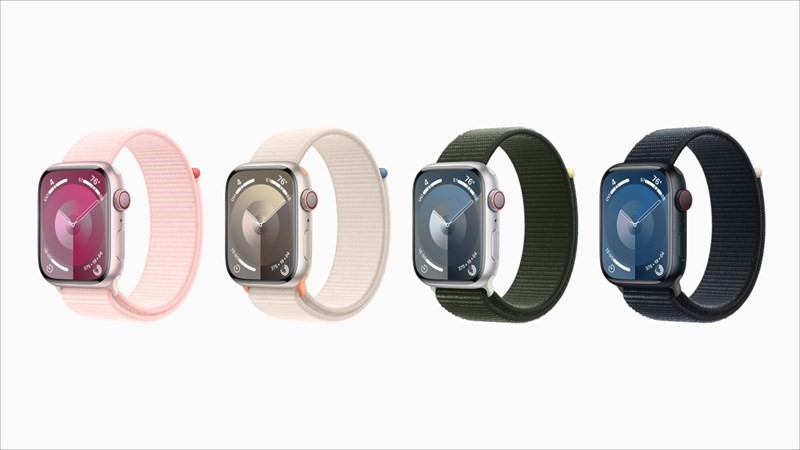 Một số tùy chọn màu nổi bật trên Apple Watch Series 9 - Ảnh: Apple