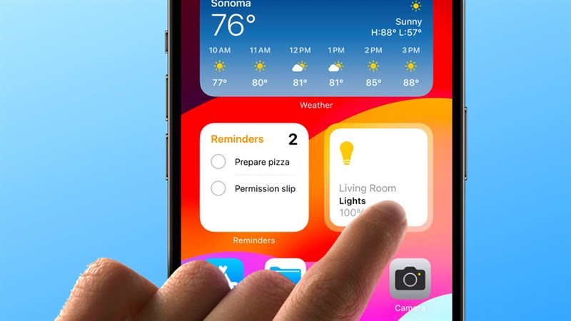 iOS 17 giới thiệu các widget tương tác cho iPhone - Ảnh: Apple